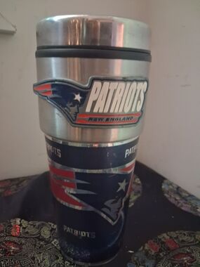 New England Patriots Stainless Steel Travel Tumbler - Blue/Silver